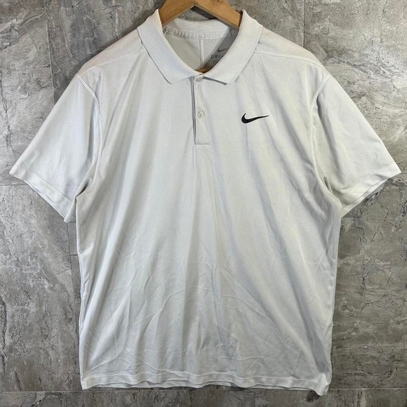 Nike Shirt Men's Size Large White Polo Golf Dri-Fit Victory DH0822-100 Stretch